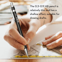 Nicpro 6 Pcs Art Mechanical Pencils Set, Black Metal Drafting Pencil 0.3, 0.5, 0.7, 0.9mm & 2PCS 2mm Graphite Lead Holder(4B 2B HB 2H) with 8 Lead Refills Eraser Case EasyOptionXY LLC