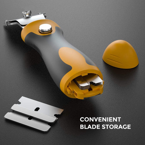 Nicpro 2 Pcs Muti-Purpose Razor Blades Scraper Set with 20 Blades Industrial, Adjustable Handle, Cleaning Glass Window Wall Paint, Label Sticker Decal Removal EasyOptionXY LLC