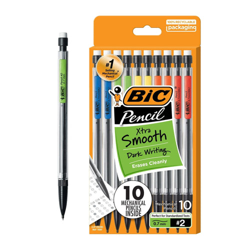 BIC Xtra-Smooth Mechanical Pencils, 0.7mm Point, 10-Count Pack, Mechanical Pencils for School EasyOptionXY LLC
