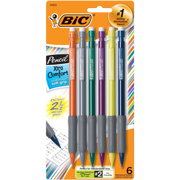 BIC Xtra-Comfort No. 2 Mechanical Pencils, Medium Point (0.7mm), 6 Count EasyOptionXY LLC