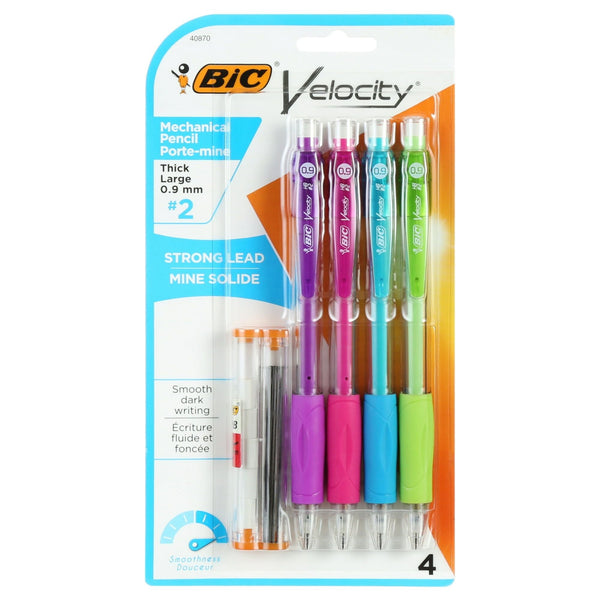 BIC Velocity Mechanical Pencil, 0.9mm, Black, 4-Pack EasyOptionXY LLC