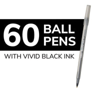 BIC Round Stic Xtra Life Ballpoint Pens, Medium Point, 1.0 mm, Black Ink, Pack of 60 EasyOptionXY LLC