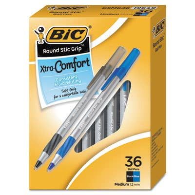Round Stic Grip Xtra Comfort Ballpoint Pen Value Pack, Easy-Glide, Stick, Medium 1.2Mm, Assorted Ink And Barrel Colors, 36/Pk EasyOptionXY LLC