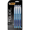 BIC Glide Blue Retractable Ballpoint Pens, Medium Point, 1.0 mm, Blue Ink, Pack of 4 EasyOptionXY LLC