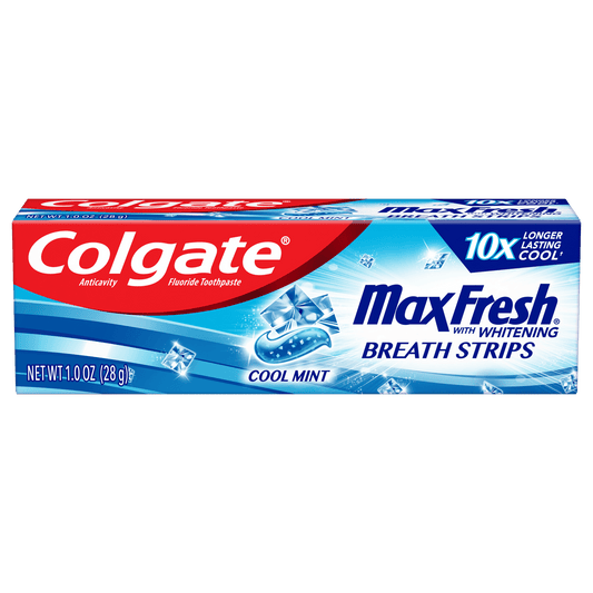 Colgate Max Fresh Travel Size Toothpaste with Mini Breath Strips; Cool Mint; 1.0 oz