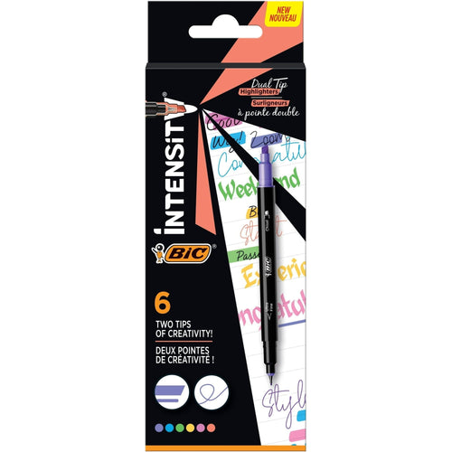 BIC Intensity Dual Tip Highlighters, Assorted Colors, 6-Count EasyOptionXY LLC