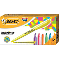 BIC Brite Liner Highlighters, Assorted Colors, 12 Pack EasyOptionXY LLC