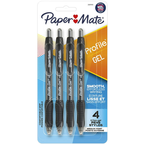 Paper Mate Profile Retractable Gel Pens, 0.7 mm, Black, 4 Count EasyOptionXY LLC