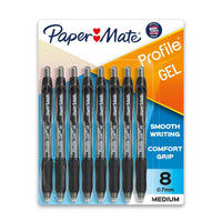 Paper Mate Gel Pen, Profile Retractable Pen, 0.7 mm, Black, 8 Count EasyOptionXY LLC