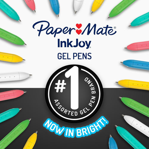 Paper Mate InkJoy Bright Pens, Gel Pens, Medium Point (0.7mm), Retractable, Bright White Ink, 3 Ct EasyOptionXY LLC