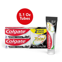 Colgate Total Whitening + Charcoal Toothpaste; 5.1 oz Tube; 2 Pack EasyOptionXY LLC