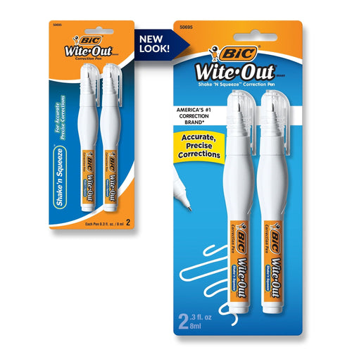 BIC Wite-Out Shake 'n Squeeze Correction Fluid Pen, Pack of 2 EasyOptionXY LLC