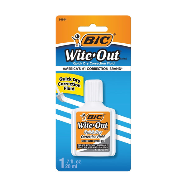 BIC Wite-Out Quick Dry Correction Fluid, 0.7 oz, White, 1 Count EasyOptionXY LLC
