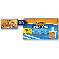 Bic Wite-Out Quick Dry Correction Fluid 20 ml Bottle White 3/Pack WOFQD324 EasyOptionXY LLC