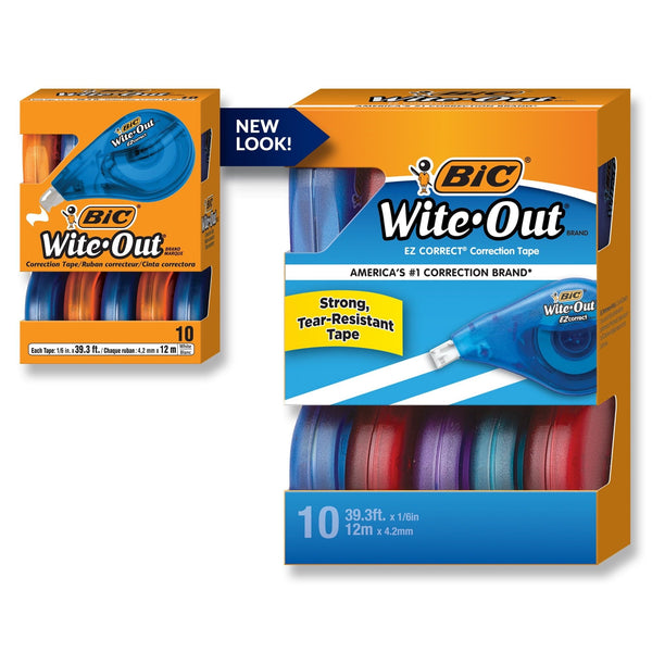 BIC? Wite-Out? Brand EZ Correct? Correction Tape, White, 10 Pack EasyOptionXY LLC
