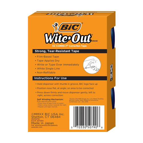 BIC? Wite-Out? Brand EZ Correct? Correction Tape, White, 10 Pack EasyOptionXY LLC