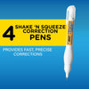 BIC Wite-Out Brand Shake 'N Squeeze Correction Pen, 0.3 ounces, White, Pack of 4 EasyOptionXY LLC