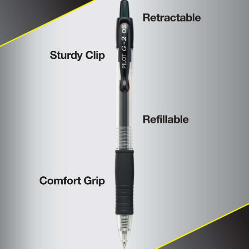 Pilot G2 Retractable Gel Pens, Extra Fine, Black, 2 Pack EasyOptionXY LLC