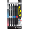 Pilot G2 Metal Gradation Collection Premium Gel Ink Pen, Fine Point, Black, Blue, Red Ink, 5 Count EasyOptionXY LLC