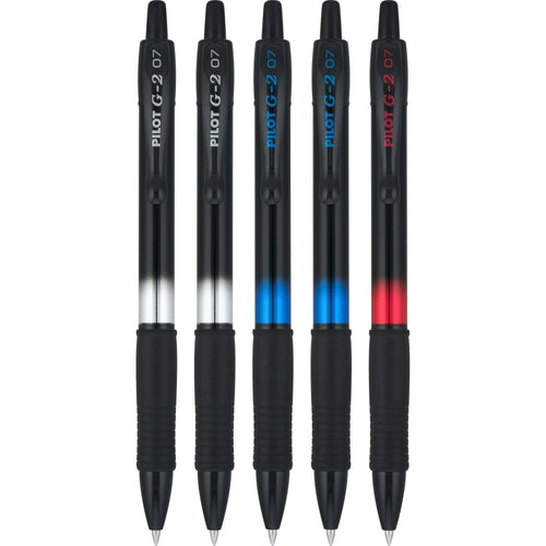 Pilot G2 Metal Gradation Collection Premium Gel Ink Pen, Fine Point, Black, Blue, Red Ink, 5 Count EasyOptionXY LLC