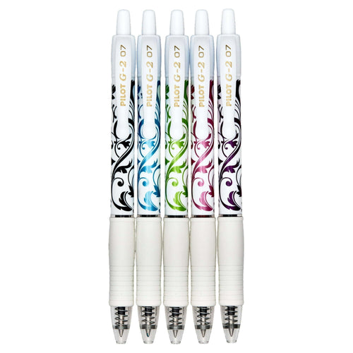 Pilot G2 White Barrel Fashion Collection Gel Pens, Fine Point, Assorted Ink, 5 Count EasyOptionXY LLC