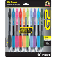 Pilot G2 Gel Ink Pens, Fine Point (0.7mm), Asst, 10 Pack, 532885838 EasyOptionXY LLC