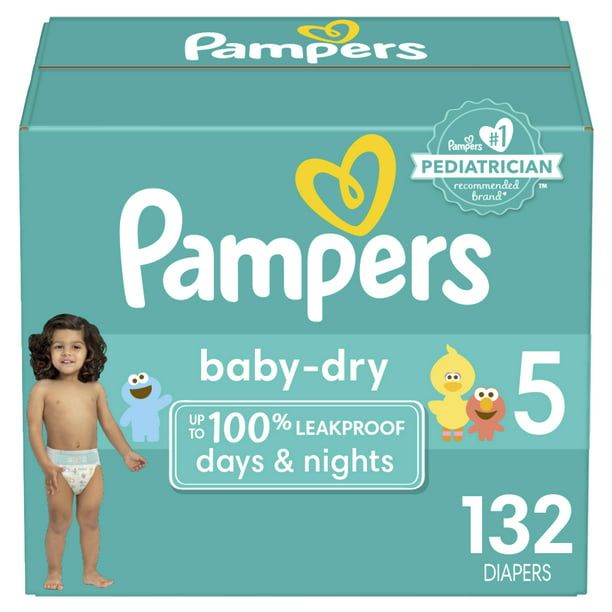 Pampers Baby-Dry Extra Protection Diapers Enormous Packs Size 5, 132 Count EasyOptionXY LLC