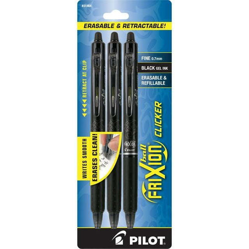 Pilot Frixion Clicker Erasable Gel Pens, Fine Point, Black Ink, 3 Count EasyOptionXY LLC