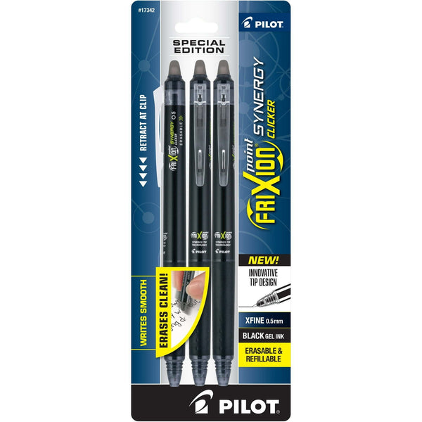 Pilot FriXion Synergy Clicker Erasable Gel Pens, Extra Fine Point, Black Ink, 3 Count EasyOptionXY LLC