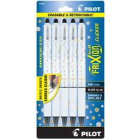 Pilot FriXion Clicker Dots Collection Erasable Gel Pens, Fine, Black Ink, 5 Count EasyOptionXY LLC