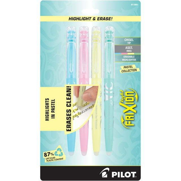 Pilot FriXion Light Pastel Collection Erasable Highlighters, Chisel Tip, Assorted Colors, 4 Count EasyOptionXY LLC