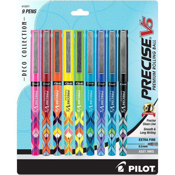 Pilot Precise V5 Stick Pens, Extra Fine Point, Assorted Colors, 9 Count EasyOptionXY LLC