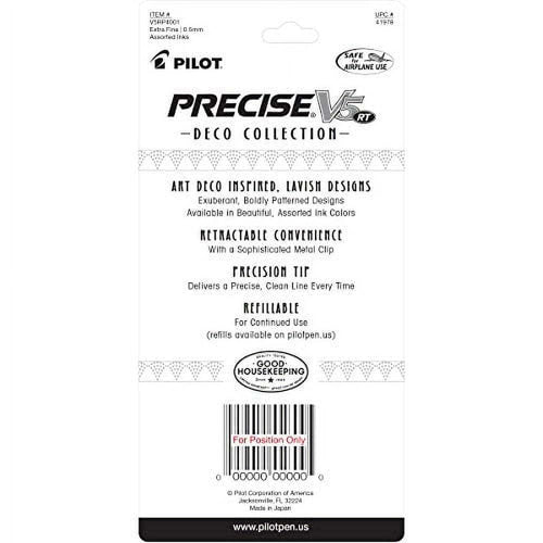 Pilot Precise V5 RT Retractable Rolling Ball Pens, Extra Fine Point (0.5mm), Assorted Ink, 4 Count EasyOptionXY LLC