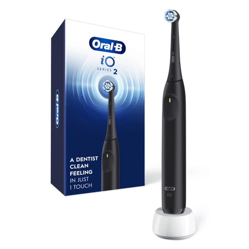 Oral-B iO Series 2 Rechargeable Electric Powered Toothbrush, Night Black with 1 Gentle Care Brush Head - Automatic Pressure Sensor to Protect Gums - 3 Modes - 2 Min Timer15514 EasyOptionXY LLC