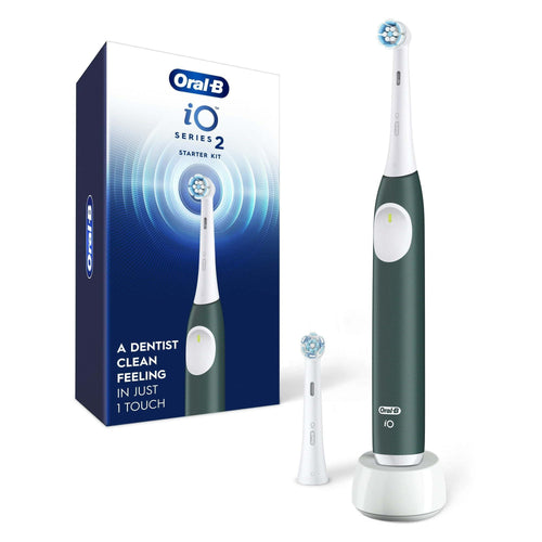 Oral-B iO Series 2 Rechargeable Adult Powered Toothbrush Starter Kit, Forest Green, 2 Brush Heads EasyOptionXY LLC