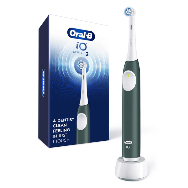 Oral-B iO Series 2 Rechargeable Electric Powered Toothbrush, Forest Green with 1 Gentle Care Brush Head - Automatic Pressure Sensor to Protect Gums - 3 Modes - 2 Min Timer EasyOptionXY LLC