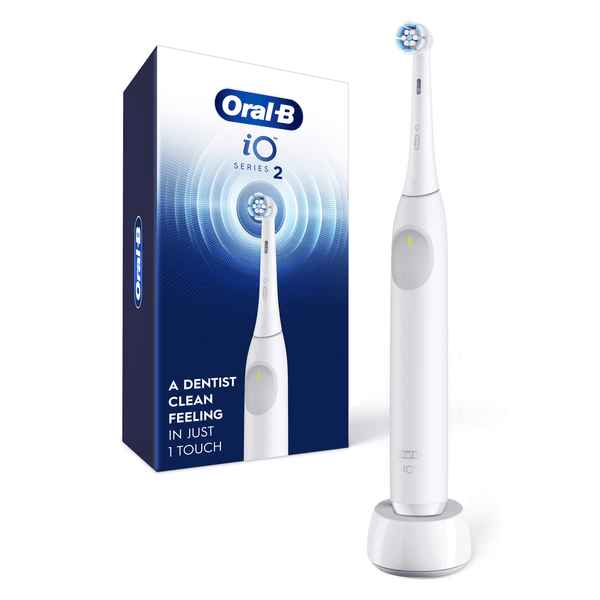 Oral-B iO Series 2 Rechargeable Electric Powered Toothbrush, Pure White with 1 Gentle Care Brush Head - Automatic Pressure Sensor to Protect Gums - 3 Modes - 2 Min Timer EasyOptionXY LLC