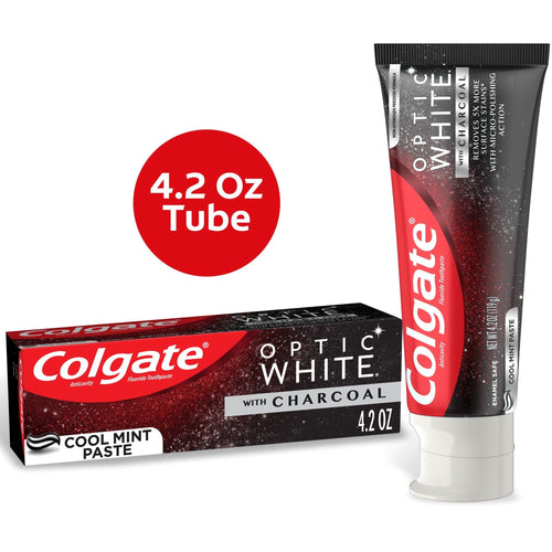 Colgate Optic White with Charcoal Whitening Toothpaste; Cool Mint; 4.2 oz Tube EasyOptionXY LLC