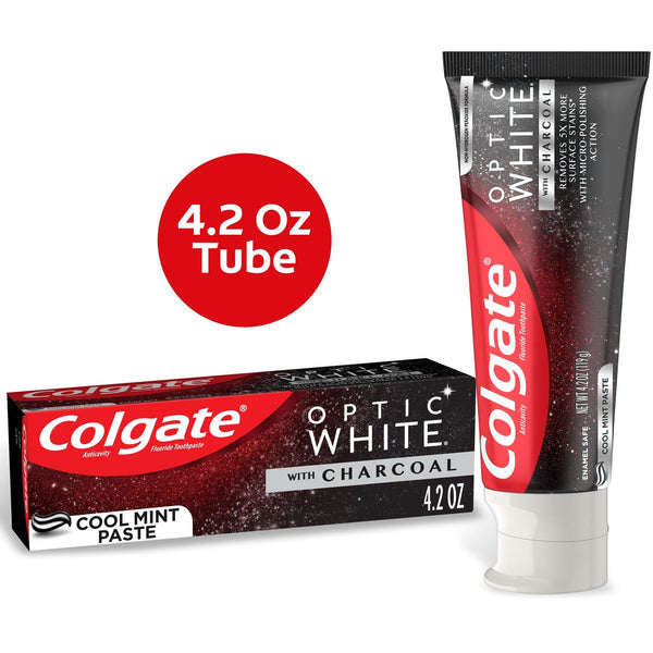 Colgate Optic White with Charcoal Whitening Toothpaste; Cool Mint; 4.2 oz Tube EasyOptionXY LLC