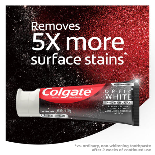 Colgate Optic White with Charcoal Whitening Toothpaste; Cool Mint; 4.2 oz Tube EasyOptionXY LLC