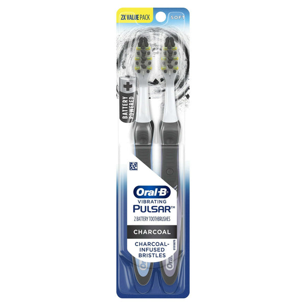 Oral-B Pulsar Full Head Battery Toothbrush, Charcoal Infused Bristles, Soft, 2 Count, for Adults & Children 3+ EasyOptionXY LLC