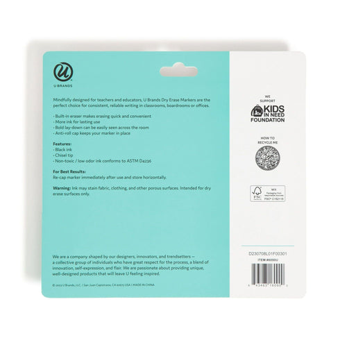 U Brands Dry Erase Markers, Chisel Tip, "More Ink", Black, 5 Count EasyOptionXY LLC