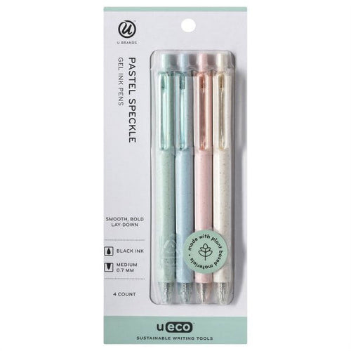 U Brands U-Eco Gel Pen, Black Ink, Pastel Speckle, 4 Count EasyOptionXY LLC