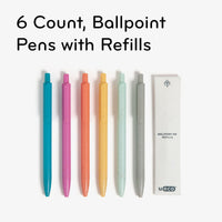 U Brands U-Eco Ballpoint Pens, 6 Count + 6 Refills, Sunset Speckle, Medium (0.7mm) Point, Black Ink EasyOptionXY LLC