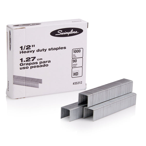 Swingline Premium Heavy Duty Staples, 1/2" Leg, 100 Per Strip, 1,000/Box EasyOptionXY LLC