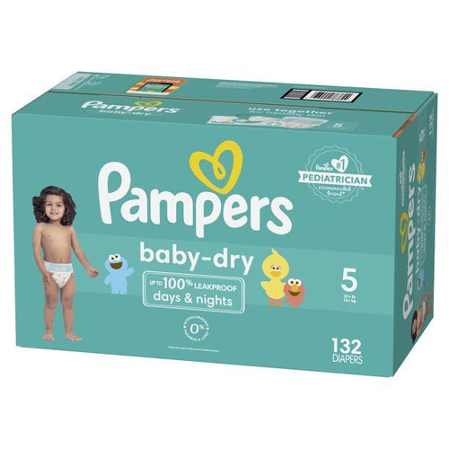 Pampers Baby-Dry Extra Protection Diapers Enormous Packs Size 5, 132 Count EasyOptionXY LLC