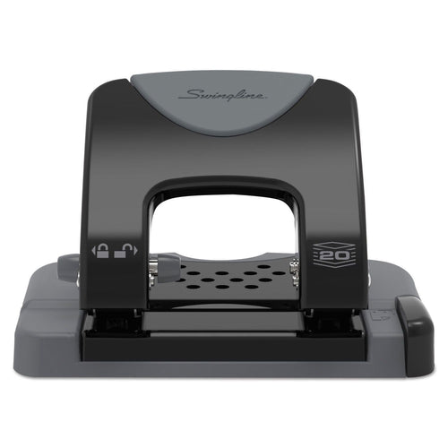Swingline 20-Sheet Smarttouch Two-Hole Punch, 9/32" Holes, Metal, Black/Gray EasyOptionXY LLC