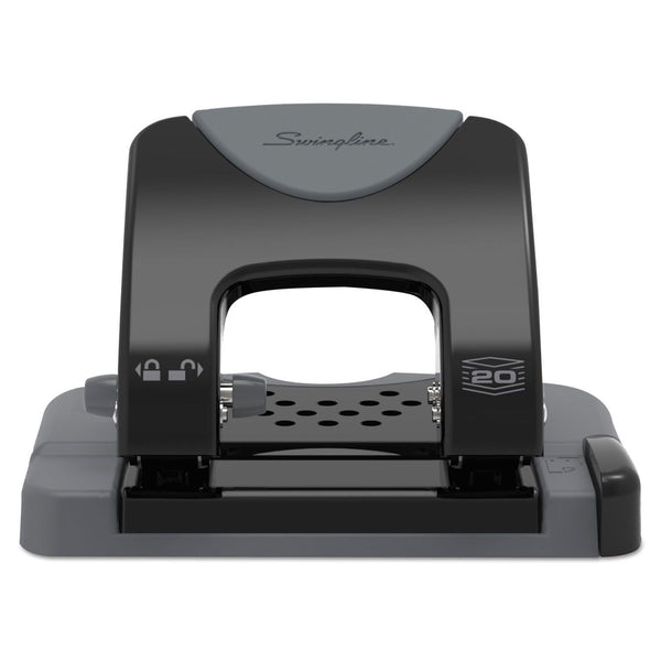 Swingline 20-Sheet Smarttouch Two-Hole Punch, 9/32" Holes, Metal, Black/Gray EasyOptionXY LLC