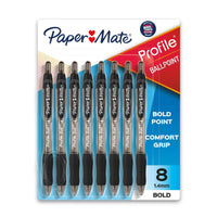 Paper Mate Profile Retractable Ballpoint Pens, 1.4 mm Bold Point, Black, 8 Count EasyOptionXY LLC