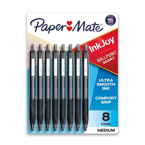 Paper Mate InkJoy 300RT Retractable Ballpoint Pens, Medium Point (1.0 mm), Black, 8 Count EasyOptionXY LLC